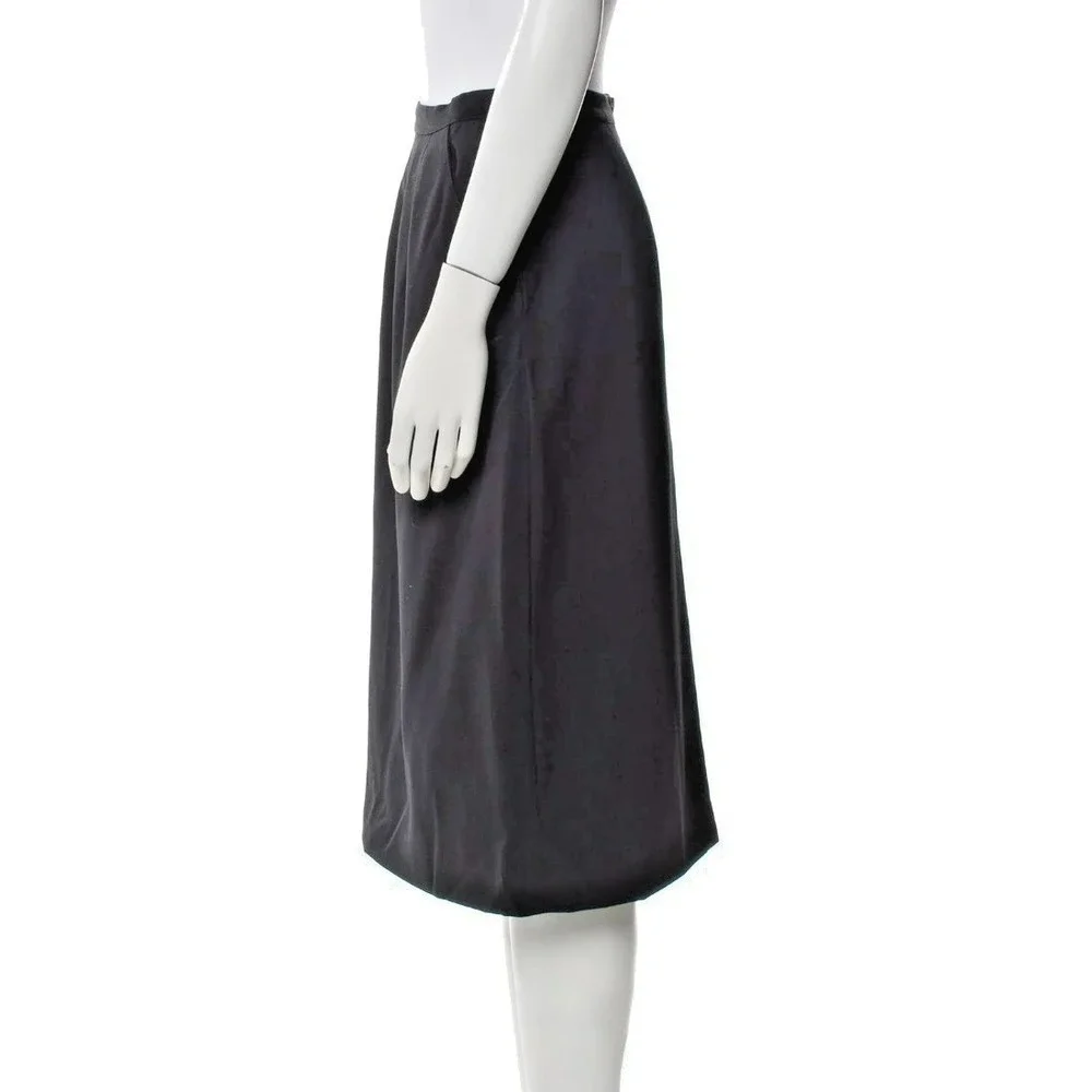 Giorgio Armani Black Tailored Midi‎ Skirt Italian Size 42